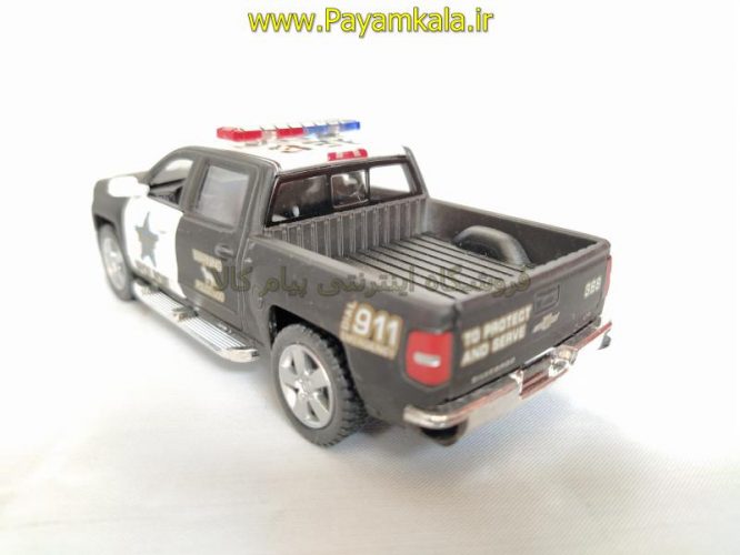 ماشین فلزی شورلت سیلورادو پلیس (2014CHEVROLET SILVERADO BY KINSMART) مشکی