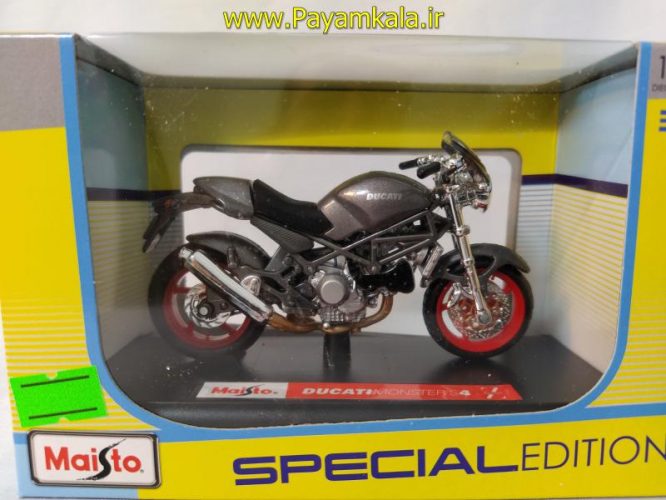 ماکت فلزی موتورسیکلت دوکاتی (DUCATI MONSTER S4 BY MAISTO)(1/18)