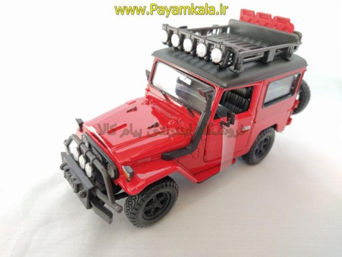 (آفرود) ماکت قدیمی تویوتا اف جی کروزر 1:24 (TOYOTA FJ40 BY MOTORMAX) سری پلاتینوم قرمز