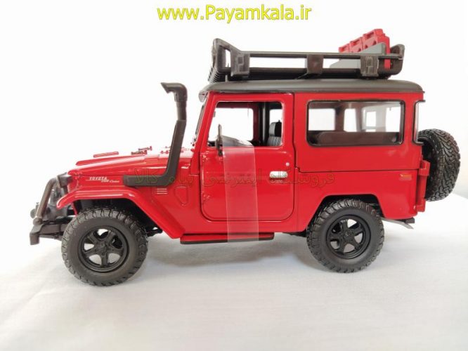 (آفرود) ماکت قدیمی تویوتا اف جی کروزر 1:24 (TOYOTA FJ40 BY MOTORMAX) سری پلاتینوم قرمز