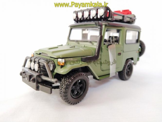 (آفرود) ماکت قدیمی تویوتا اف جی کروزر 1:24 (TOYOTA FJ40 BY MOTORMAX) سری پلاتینوم سبز