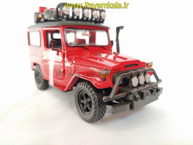 (آفرود) ماکت قدیمی تویوتا اف جی کروزر 1:24 (TOYOTA FJ40 BY MOTORMAX) سری پلاتینوم قرمز