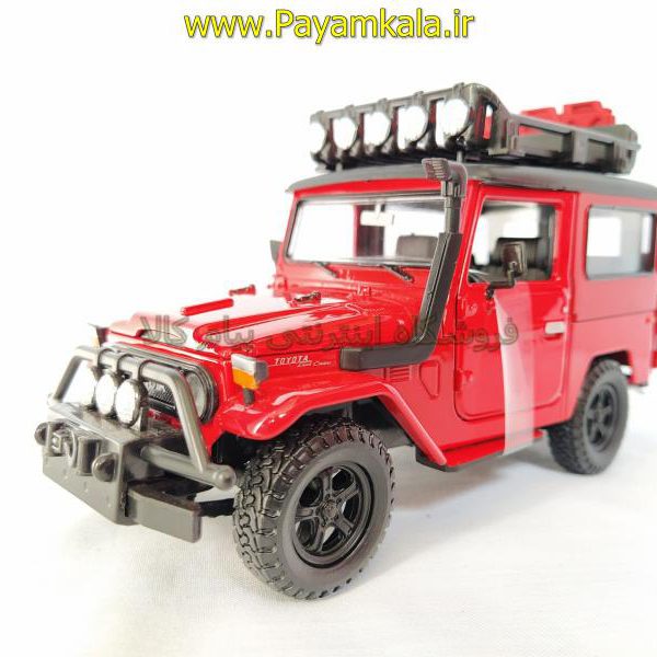 (آفرود) ماکت قدیمی تویوتا اف جی کروزر 1:24 (TOYOTA FJ40 BY MOTORMAX) سری پلاتینوم قرمز