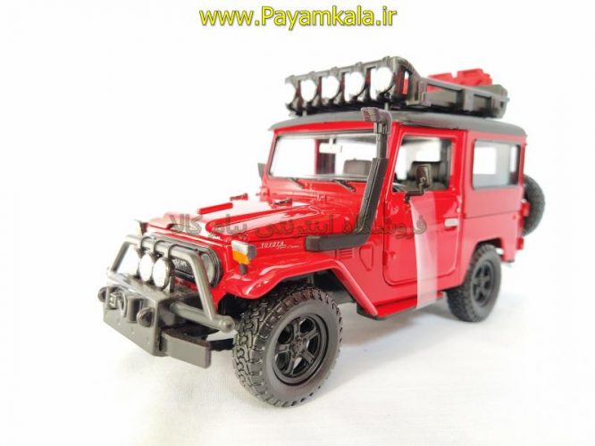 (آفرود) ماکت قدیمی تویوتا اف جی کروزر 1:24 (TOYOTA FJ40 BY MOTORMAX) سری پلاتینوم قرمز