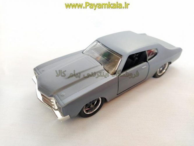 (جعبه دار) ماکت  شورلت (CHEVY CHEVELLE SS 1970 BY JADA) طوسی مات