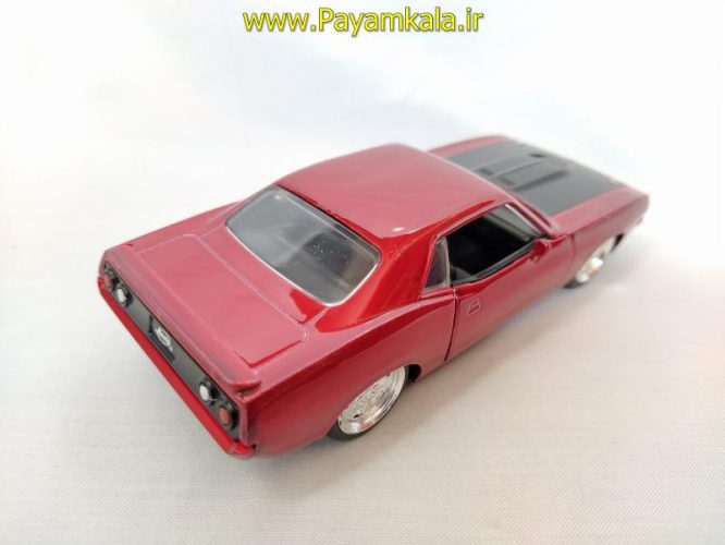 (جعبه دار) ماکت  پلیموت(PLYMOUTH BARRACUDA 1973 BY JADA) قرمز