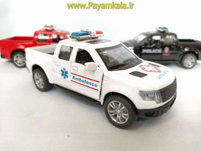 ماشین اسباب بازی وانت فورد آمبولانس(CD TOYS) سفید