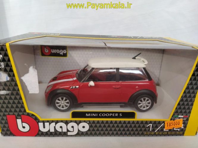 ماکت 1:24مینی کوپر(MINI COOPER S BY BURAGO) قرمز