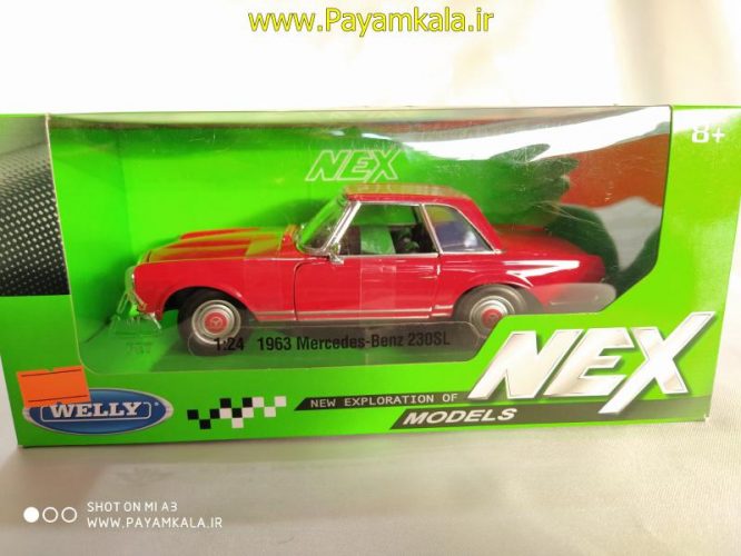 ماکت ماشین فلزی مرسدس بنز (1:24)(MERCEDES-BENZ 230SL1963 BY WELLY) قرمز