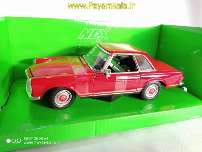 ماکت ماشین فلزی مرسدس بنز (1:24)(MERCEDES-BENZ 230SL1963 BY WELLY) قرمز