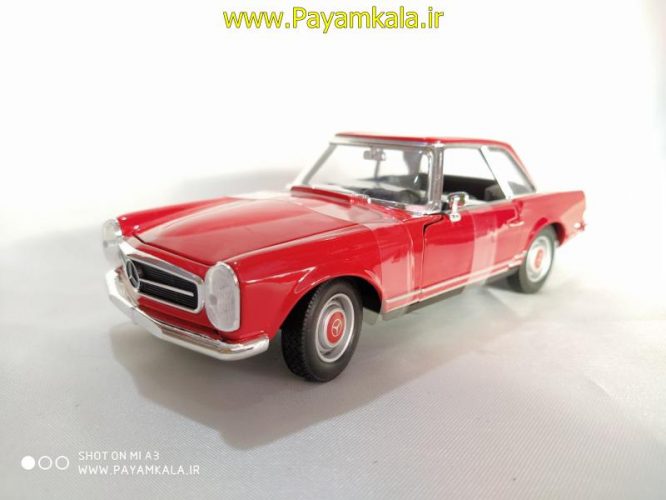 ماکت ماشین فلزی مرسدس بنز (1:24)(MERCEDES-BENZ 230SL1963 BY WELLY) قرمز