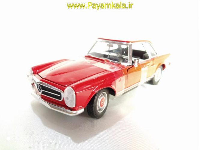 ماکت ماشین فلزی مرسدس بنز (1:24)(MERCEDES-BENZ 230SL1963 BY WELLY) قرمز