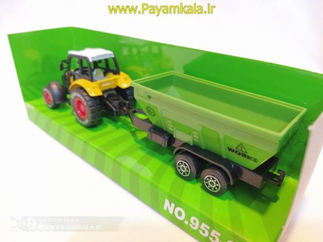 ماکت تراکتور فلزی + حمل شن (FARM TRUCK) زرد