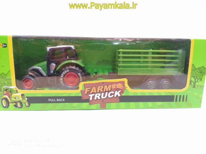 ماکت تراکتور فلزی + حمل علوفه(FARM TRUCK) سبز