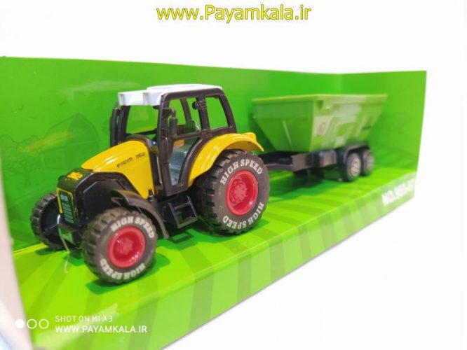 ماکت تراکتور فلزی + حمل شن (FARM TRUCK) زرد