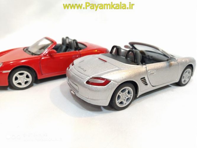 ماشین اسباب بازی پورشه(PORSCHE BOXSTER S BY KINSMART) نقره ای 