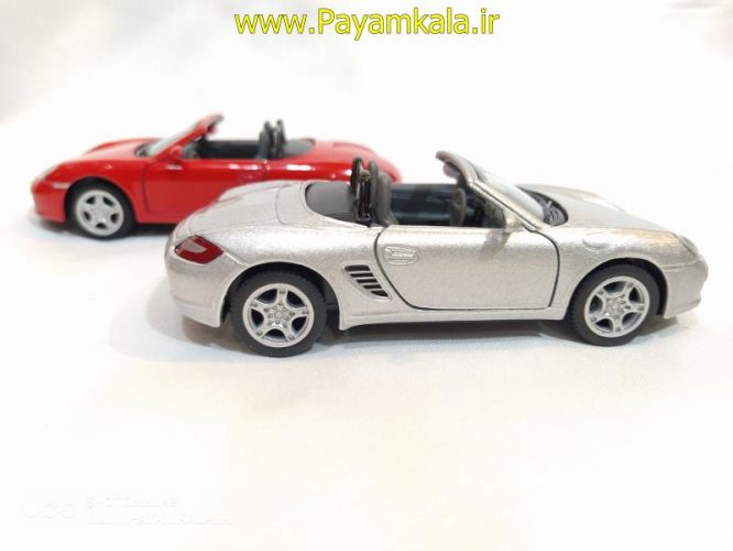 ماشین اسباب بازی پورشه(PORSCHE BOXSTER S BY KINSMART) نقره ای 