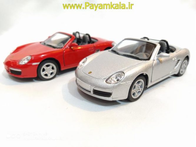 ماشین اسباب بازی پورشه(PORSCHE BOXSTER S BY KINSMART) نقره ای 