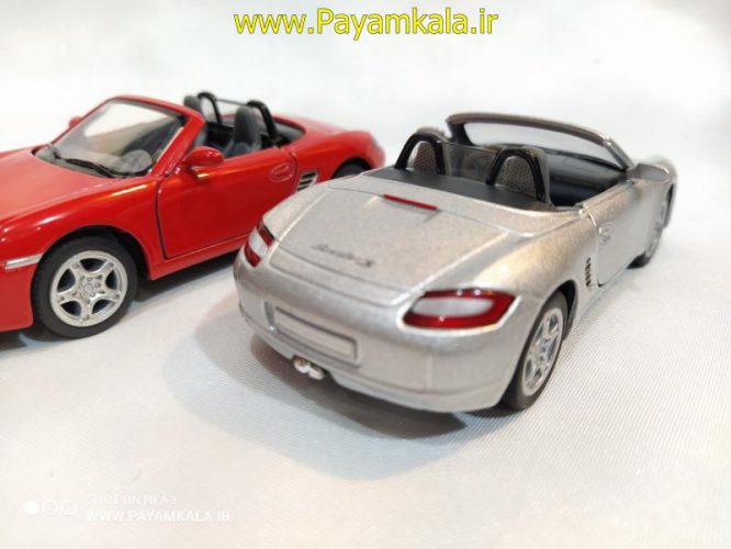 ماشین اسباب بازی پورشه(PORSCHE BOXSTER S BY KINSMART) نقره ای 