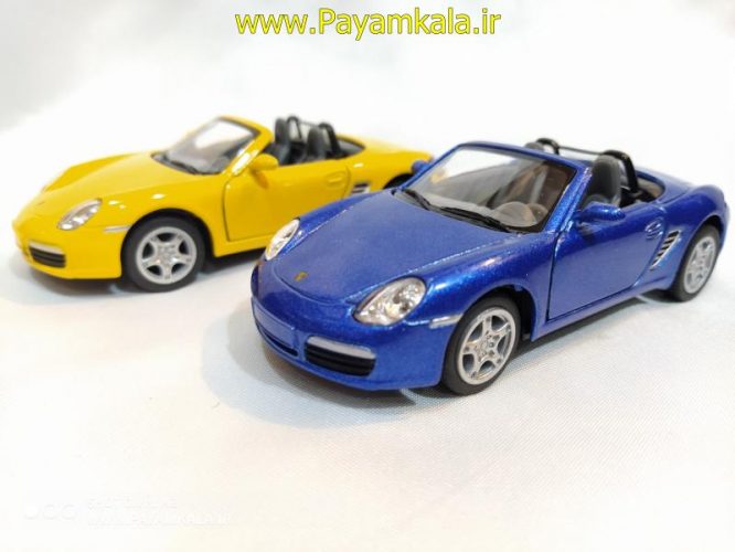 ماشین اسباب بازی پورشه (PORSCHE BOXSTER S BY KINSMART) آبی