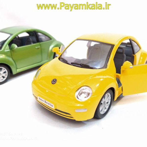 ماشین اسباب بازی فولکس نیوبیتل(VOLKSWAGEN NEW BEETLE BY KINSMART) زرد