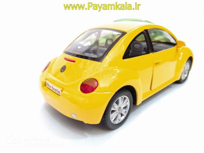 ماشین اسباب بازی فولکس نیوبیتل(VOLKSWAGEN NEW BEETLE BY KINSMART) زرد