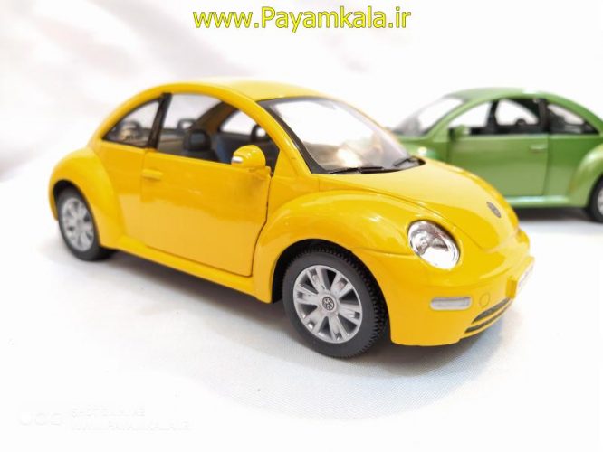 ماشین اسباب بازی فولکس نیوبیتل(VOLKSWAGEN NEW BEETLE BY KINSMART) زرد