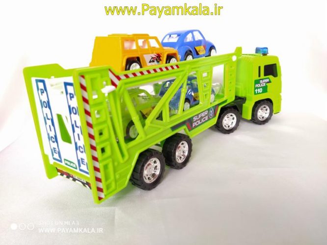 ماشین اسباب بازی کامیون حمل خودرو قدرتی سبز (DORJ TOY)