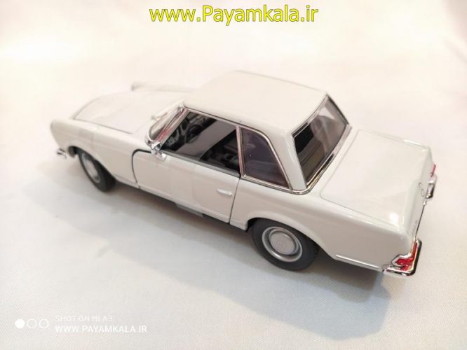 ماکت ماشین فلزی مرسدس بنز (1:24)(MERCEDES-BENZ 230SL1963 BY WELLY) سفید