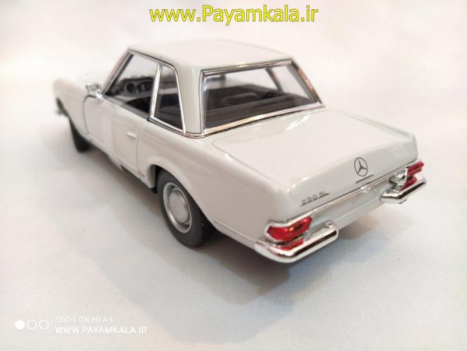 ماکت ماشین فلزی مرسدس بنز (1:24)(MERCEDES-BENZ 230SL1963 BY WELLY) سفید