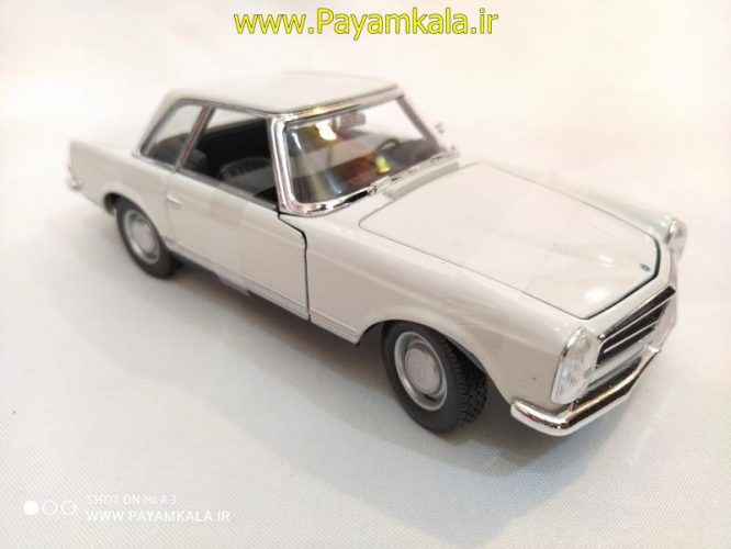 ماکت ماشین فلزی مرسدس بنز (1:24)(MERCEDES-BENZ 230SL1963 BY WELLY) سفید