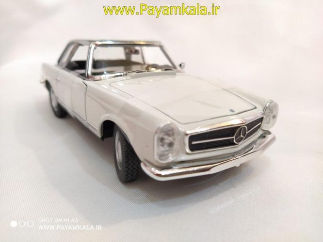 ماکت ماشین فلزی مرسدس بنز (1:24)(MERCEDES-BENZ 230SL1963 BY WELLY) سفید