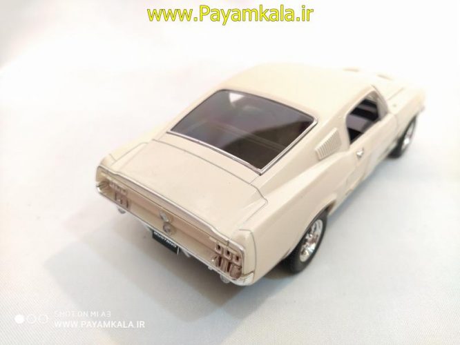 ماکت ماشین فلزی فورد موستانگ (1:24)(1967 FORD MUSTANG GT BY WELLY) کرم