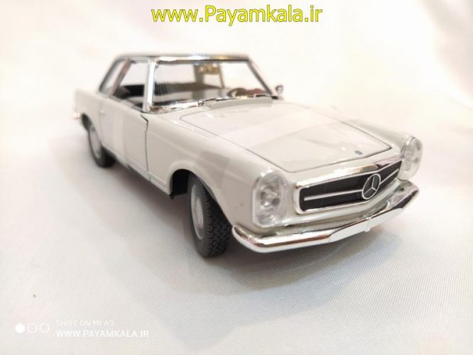 ماکت ماشین فلزی مرسدس بنز (1:24)(MERCEDES-BENZ 230SL1963 BY WELLY) سفید