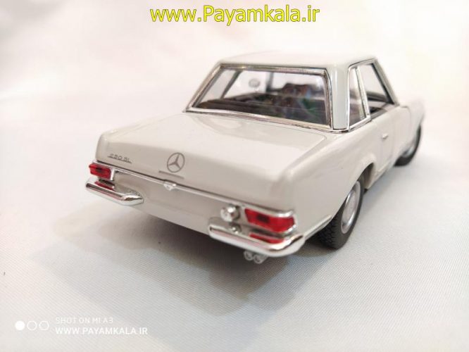 ماکت ماشین فلزی مرسدس بنز (1:24)(MERCEDES-BENZ 230SL1963 BY WELLY) سفید