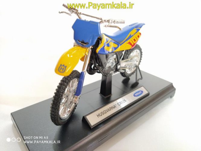 ماکت فلزی موتورسیکلت هسکوارنا(HUSQVARNA CR125 BY WELLY)(1/18)