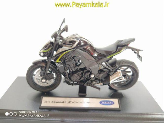 ماکت فلزی موتورسیکلت کاوازاکی(KAWASAKI Z1000 R 2017 BY WELLY)(1/18)