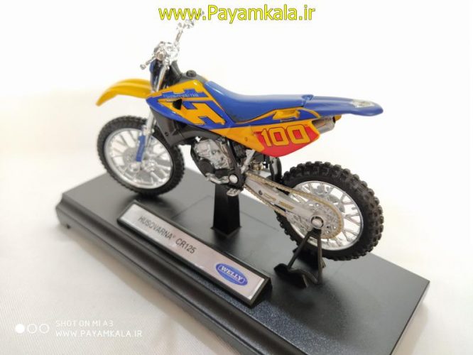 ماکت فلزی موتورسیکلت هسکوارنا(HUSQVARNA CR125 BY WELLY)(1/18)