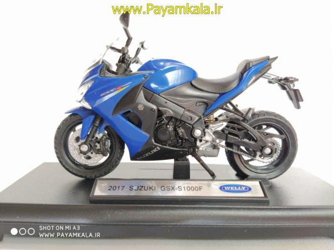 ماکت فلزی موتورسیکلت سوزوکی(SUZUKI GSX-S1000F 2017 BY WELLY)(1/18)