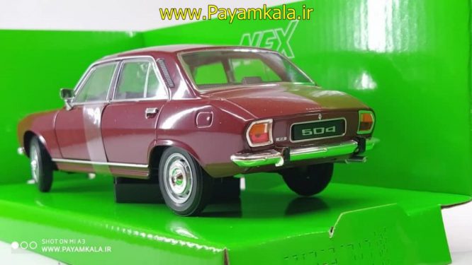 ماکت ماشین پژو 504 (1:24)(PEUGEOT 504 1975 BY WELLY) زرشکی