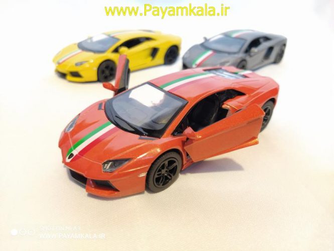 ماشین فلزی لامبورگینی اونتادور (LAMBORGHINI AVENTADOR LP700-4 BY KINSMART) نارنجی