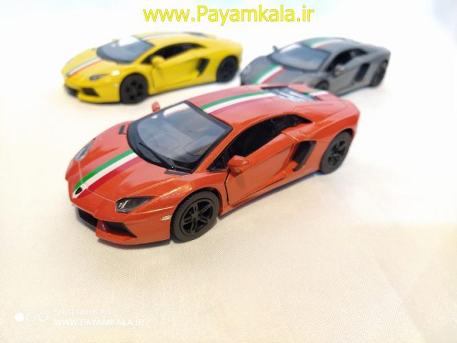 ماشین فلزی لامبورگینی اونتادور (LAMBORGHINI AVENTADOR LP700-4 BY KINSMART) نارنجی