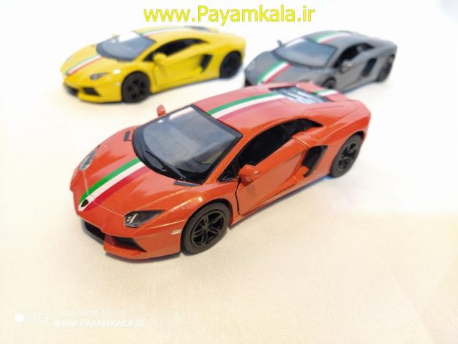 ماشین فلزی لامبورگینی اونتادور (LAMBORGHINI AVENTADOR LP700-4 BY KINSMART) نارنجی