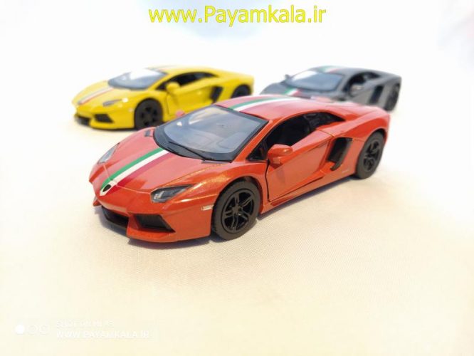 ماشین فلزی لامبورگینی اونتادور (LAMBORGHINI AVENTADOR LP700-4 BY KINSMART) نارنجی