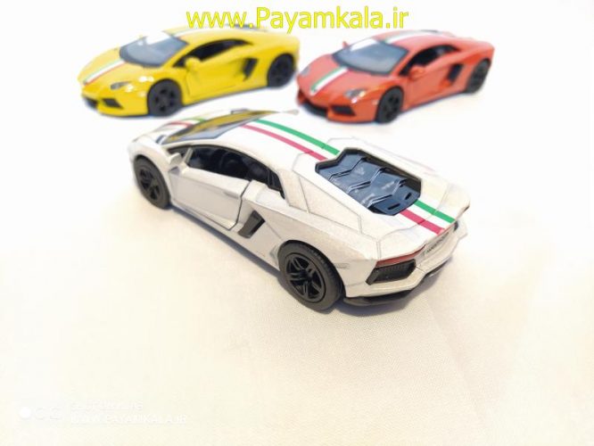 ماشین فلزی لامبورگینی اونتادور (LAMBORGHINI AVENTADOR LP700-4 BY KINSMART)سفید