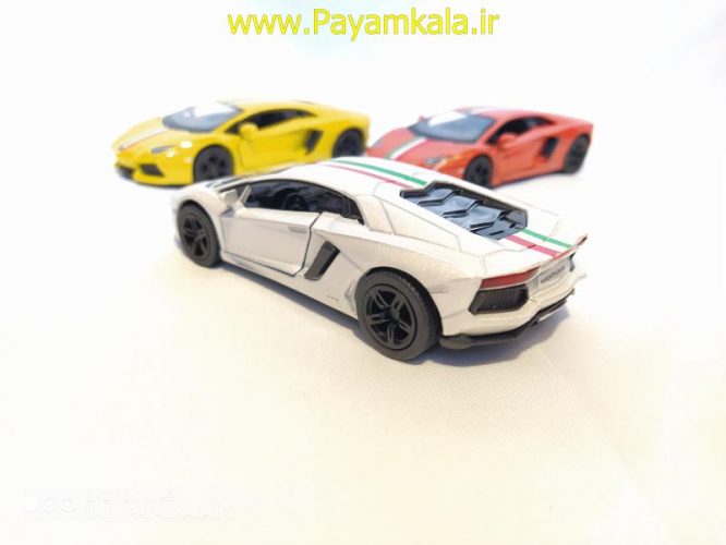 ماشین فلزی لامبورگینی اونتادور (LAMBORGHINI AVENTADOR LP700-4 BY KINSMART)سفید