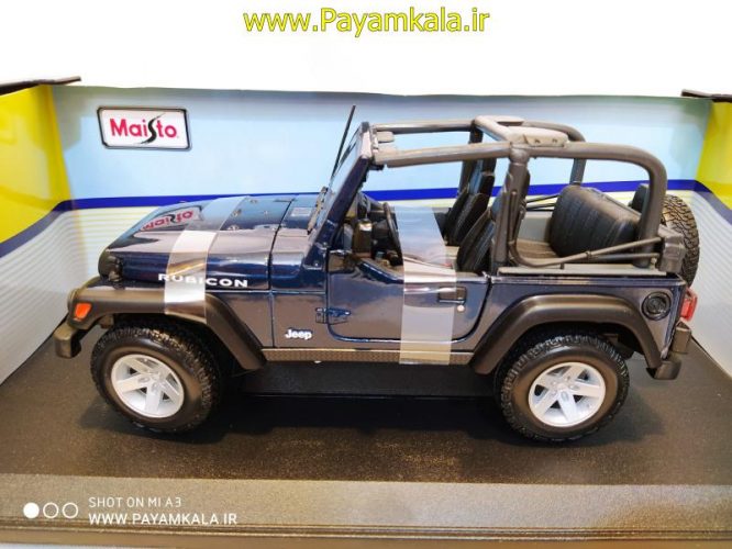 ماکت جیپ (1:18)(JEEP WRANGLER RUBICON BY MAISTO) سرمه ای