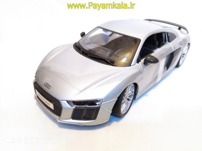 ماکت آئودی (1:18)(AUDI R8 V10 PLUS BY MAISTO) نقره ای