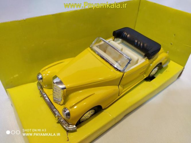 ماشین اسباب بازی کلاسیک 1:24(VINTAGE CAR) زرد طرح 014