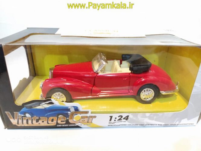 ماشین اسباب بازی کلاسیک 1:24(VINTAGE CAR) قرمز طرح 013